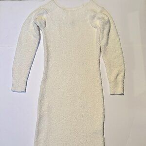 Say What? Cream Dress with Round Neck Line, Long Sleeve, NWOT